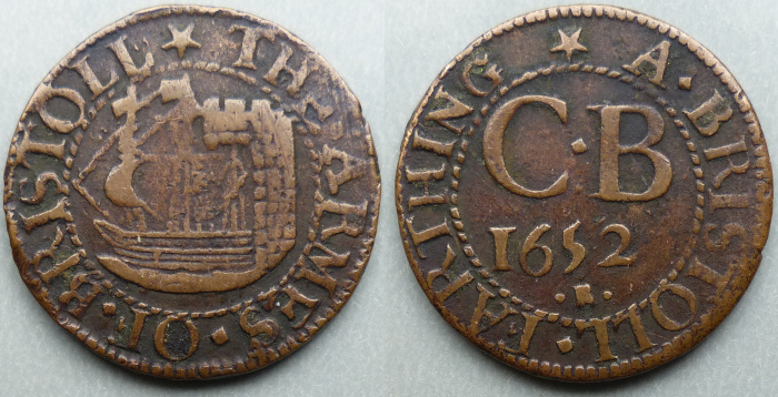 Bristol, city issue 1652 farthing N1478